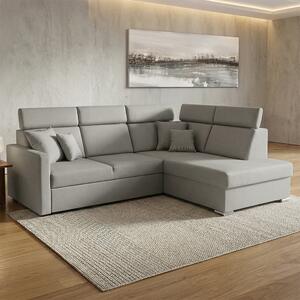 Sedací souprava SLIM XL | 238x180 cm | pravá | rozkládací + úložný prostor | letto 80 šedá EASY CLEAN