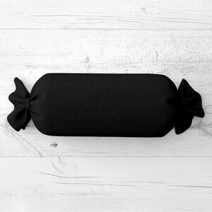 Biante Polštář válec bonbon Rongo RG-014 Černý 15x40 cm
