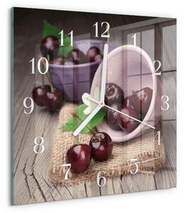 Skleněné hodiny Burgundské třešně zskb-30x30-00087160