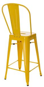 Barová židle s opěradlem Paris Back žlutá