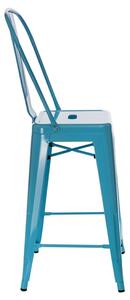 Barová židle s opěradlem Paris Back modrá