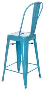 Barová židle s opěradlem Paris Back modrá