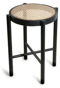 Černý retro dřevěný stolek Webbing - 35*35*50 cm