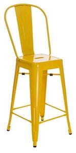 Barová židle s opěradlem Paris Back žlutá