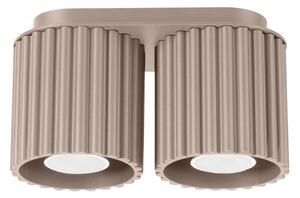 Stropní svítidlo Aura, 2x tmavěbéžové hliníkové stínítko, (10 cm)
