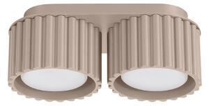 Stropní svítidlo Aura, 2x tmavěbéžové hliníkové stínítko, (6 cm)