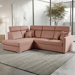 Sedací souprava SLIM XL | 180x238 cm | levá | rozkládací + úložný prostor | letto 61 starorůžová EASY CLEAN