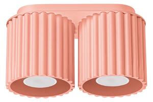 Stropní svítidlo Aura, 2x růžové hliníkové stínítko, (10 cm)