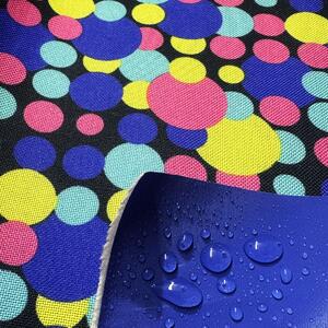 Nepromokavá látka Kodura PVC zátěr 600D, 360 g/m², šíře 150 cm, puntík multi