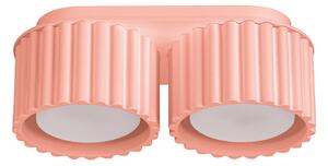 Stropní svítidlo Aura, 2x růžové hliníkové stínítko, (6 cm)