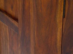 Rustikální vitrína masivní palisandr hnědý Sheesham - Likvidace vzorku