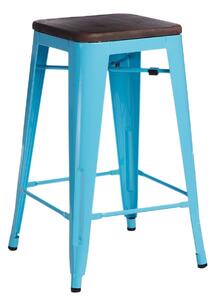 Barová stolička Paris Wood 65cm ořech modrá
