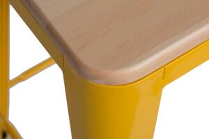 Barová stolička Paris Wood 75 cm borovice žlutá