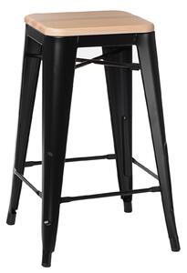 Barová stolička Paris Wood 75 cm borovice černá