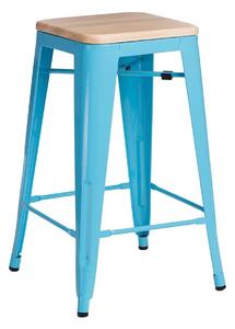 Barová stolička Paris Wood 75 cm borovice modrá
