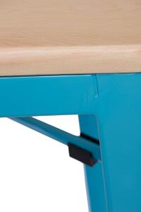 Barová stolička Paris Wood 75 cm borovice modrá
