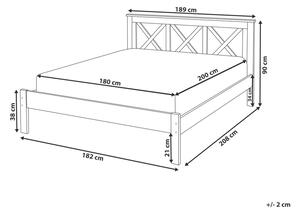 Manželská postel 180 cm Taylor (bílá) (s roštem). 1076050
