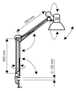 Maul LED svítidlo MAULstudy, bílé, ocel, výška 44 cm, E27, Bílá / opál, Pracovna / kancelář, kov, Stolní lampa