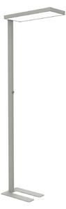 Maul LED stojací lampa do kanceláře MAULjura, stříbrná, hliník, 196,5 cm, stmívatelný, Chrom / stříbro, Pracovna / kancelář, Hliník, Moderní