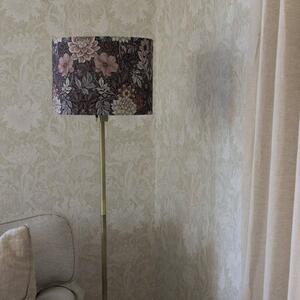 PR Home Stojací lampa Amy, Dahlia hnědá/zlatá, výška 150 cm, textil, E27, Hnědá / rez, Obývací pokoj / jídelna, Textil / tkanina / hedvábí