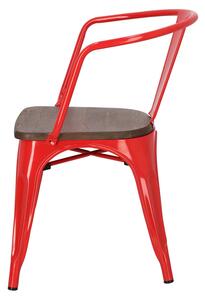 Židle Paris Arms Wood ořech červená