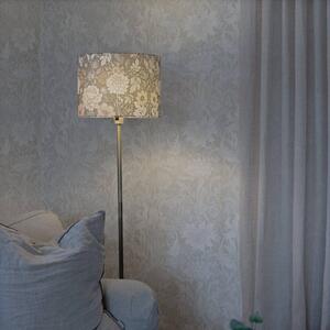 PR Home Stojací lampa Amy, Dahlia zelená/zlatá, výška 150 cm, textil, E27, Zelená, Obývací pokoj / jídelna, Textil / tkanina / hedvábí