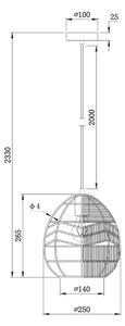 Hoorns Přírodní pletené závěsné světlo Adelaine 25 cm