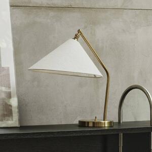 GUBI Gubi stolní lampa Gräshoppa, bílá, kov/textil, E14, Hliník / šedá / zinek, Obývací pokoj / jídelna, Textil / tkanina / hedvábí, Design