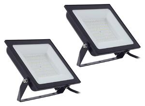 PRIOS Prios LED venkovní bodové osvětlení Maikel, 100 W, kov, sada 2 ks, Černá, Hliník, Moderní