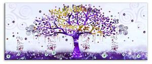 Malvis Obrazy malovaný abstraktní strom fialový Velikost: 150x60 cm