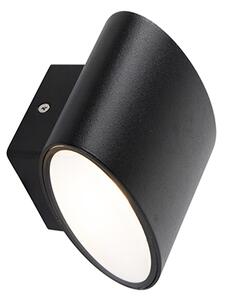 Moderní venkovní nástěnné svítidlo černé vč. LED IP44 - Ovum