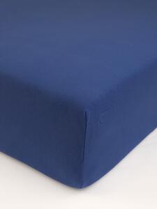 Jersey prostěradlo s lycrou Deluxe 180 × 200 cm – tmavě modré