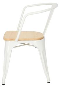 Židle Paris Arms Wood bílá, sedák borovice natural