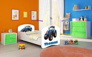 Dětská Postel - Traktor - 140x70 Bez šuplíku Se jménem