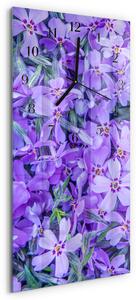 Skleněné hodiny vertikální Květiny zsppc-30x60-00173628