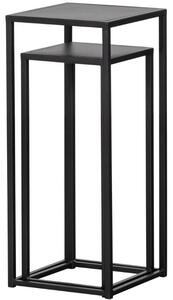 Hoorns Set dvou černých kovových odkládacích stolků Slone 30 x 30 cm / 25 x 25 cm