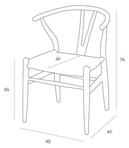 Židle Wicker Color přírodní/černá inspirovaná Wishbone