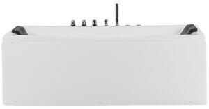 Rohová vířivá vana s LED osvětlením MOOR 173 x 81 cm Bílá