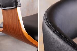 Barová židle MANHATTAN černá umělá kůže Nábytek | Jídelní prostory | Barové židle