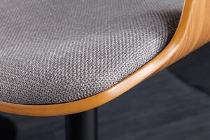 Barová židle MANHATTAN šedá strukturovaná látka Nábytek | Jídelní prostory | Barové židle