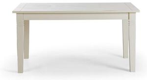 Bílý jídelní stůl z masivní borovice s přídavnými deskami Jodpur 150x90