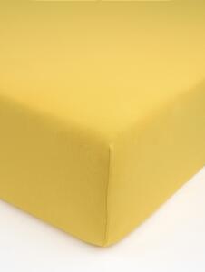 Jersey prostěradlo s lycrou Deluxe 90 × 200 cm – hořčicové