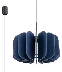 Závěsné svítidlo Mula, 1x modré plstěné stínítko, (fi 45cm)