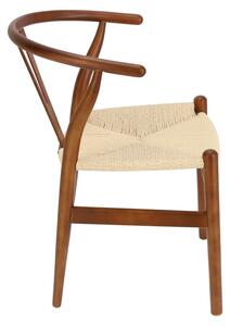 Židle Wicker Color přírodní/tmavě hnědá inspirovaná Wishbone