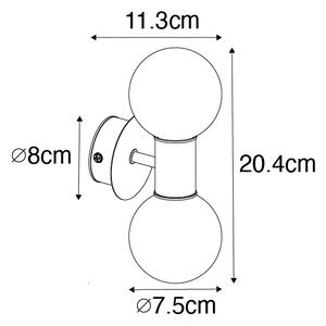 Moderní nástěnná lampa černá IP44 2-světlo - Cederic