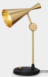 Tom Dixon LED stolní lampa Beat, mosazná, výška 53 cm, stmívatelný, Mosaz / zlato, Obývací pokoj / jídelna, Mosaz, Design