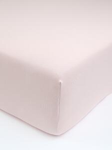 Jersey prostěradlo s lycrou Deluxe 90 × 200 cm – pudrové