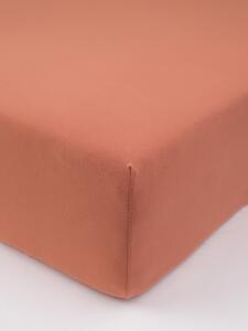 Jersey prostěradlo s lycrou Deluxe 90 × 200 cm – terakota
