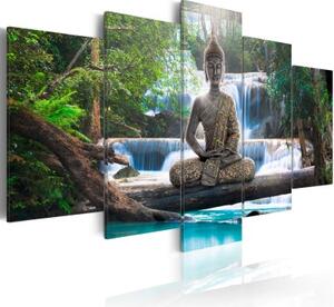 Obraz - Buddha and waterfall