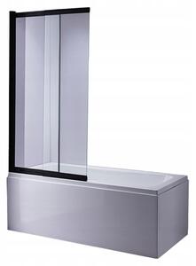 BPS-koupelny Dvoudílná vanová zástěna PR07 BL 85x150 černá/transparent